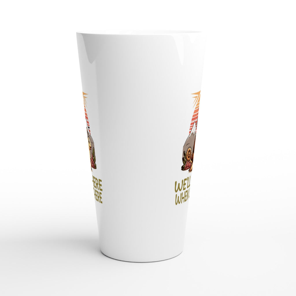 Sloth Race, We'll Get There When We Get There - White Latte 17oz Ceramic Mug Latte Mug animal Globally Fulfilled