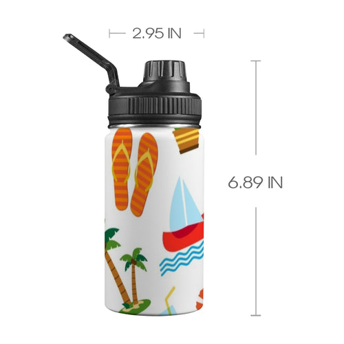 Beach Time Kids Water Bottle with Chug Lid (12 oz) One Size Kids Water Bottle with Chug Lid Printed Offshore Summer