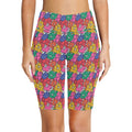 Bright And Bold Flowers Women's Bike Shorts With Side Pockets Women's Bike Shorts Plants Printed Offshore