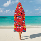 Red Comic Book Kids Hooded Blanket 100cm x 130cm Kids Hooded Blanket comic Printed Offshore