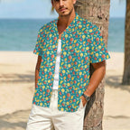 Summer Fruit Men's Crinkle Hawaiian Shirt