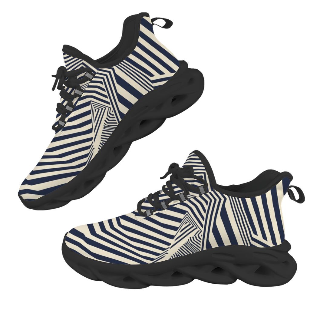 Black Stripes Women's Twisted Sole Sneakers