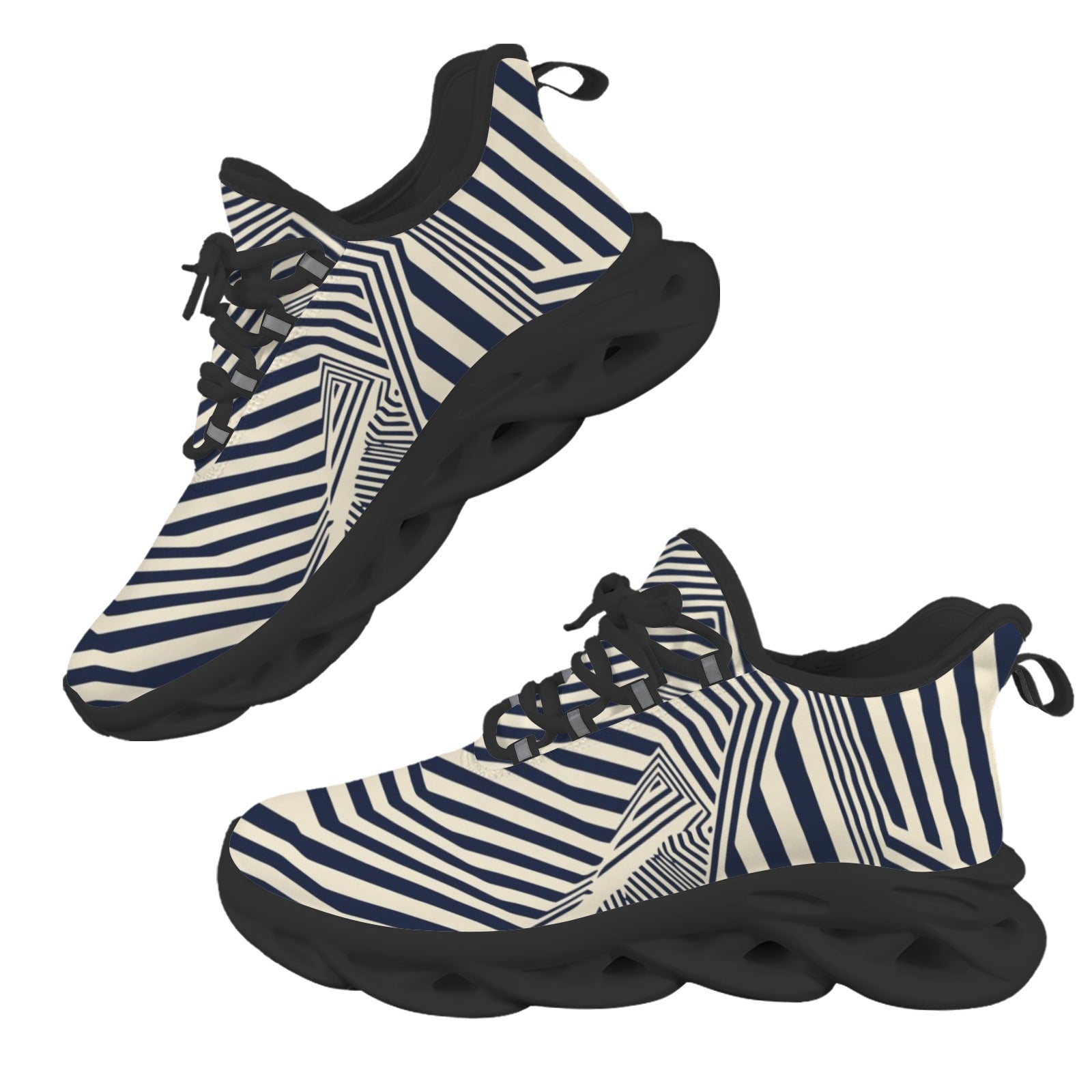 Black Stripes Women's Twisted Sole Sneakers