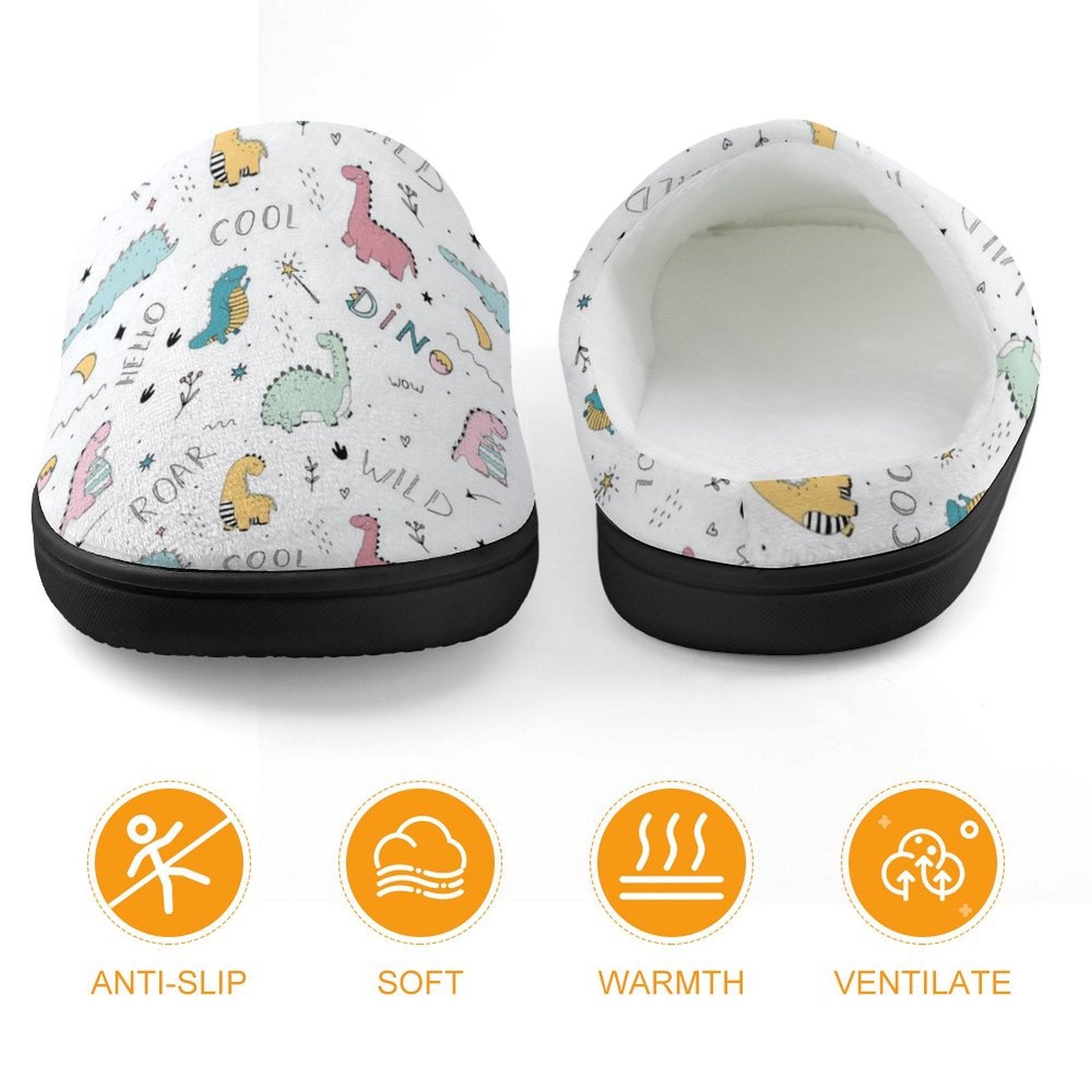 Quirky Dinosaurs Kids Cotton Slippers