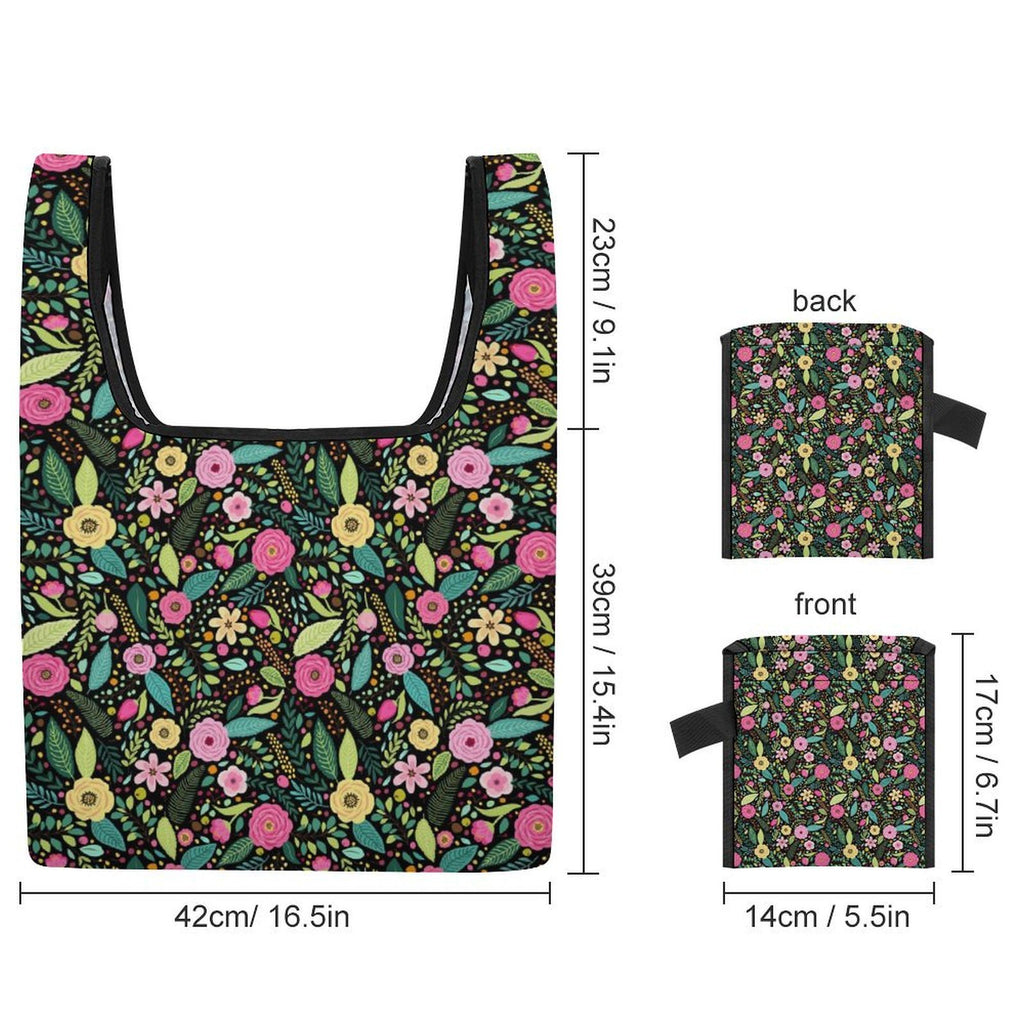 FoldableBright Floral And Leaves Foldable Shopping Bag