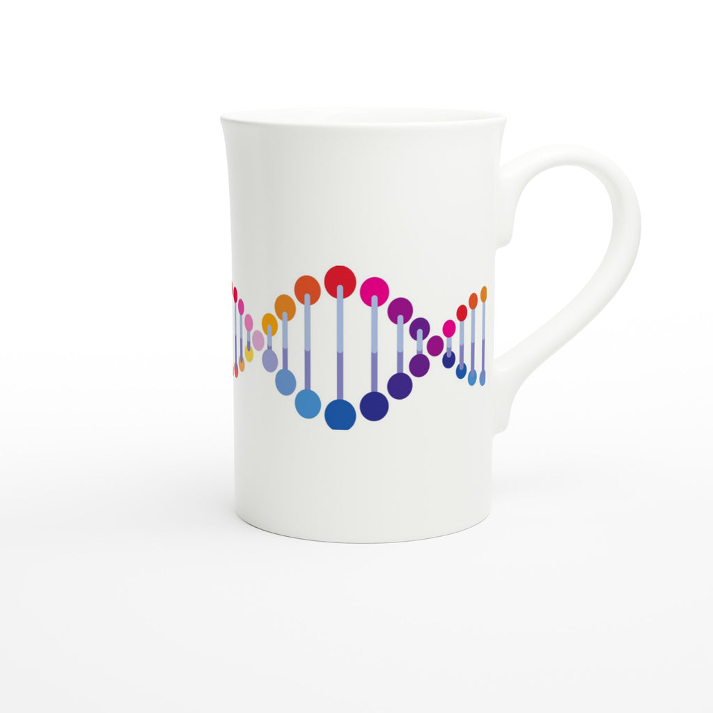 DNA - White 10oz Porcelain Slim Mug Porcelain Mug Globally Fulfilled Science