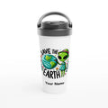 Personalised Save The Earth, Alien White 15oz Stainless Steel Travel Mug Default Title Personalised Travel Mug customise Environment Globally Fulfilled personalise Sci Fi
