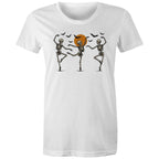 Skeleton Dance, Halloween - Womens T-shirt White Womens T-shirt Halloween Printed In Australia