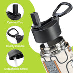 Guitar Pedals 12oz Kids Water Bottle with Straw Lid