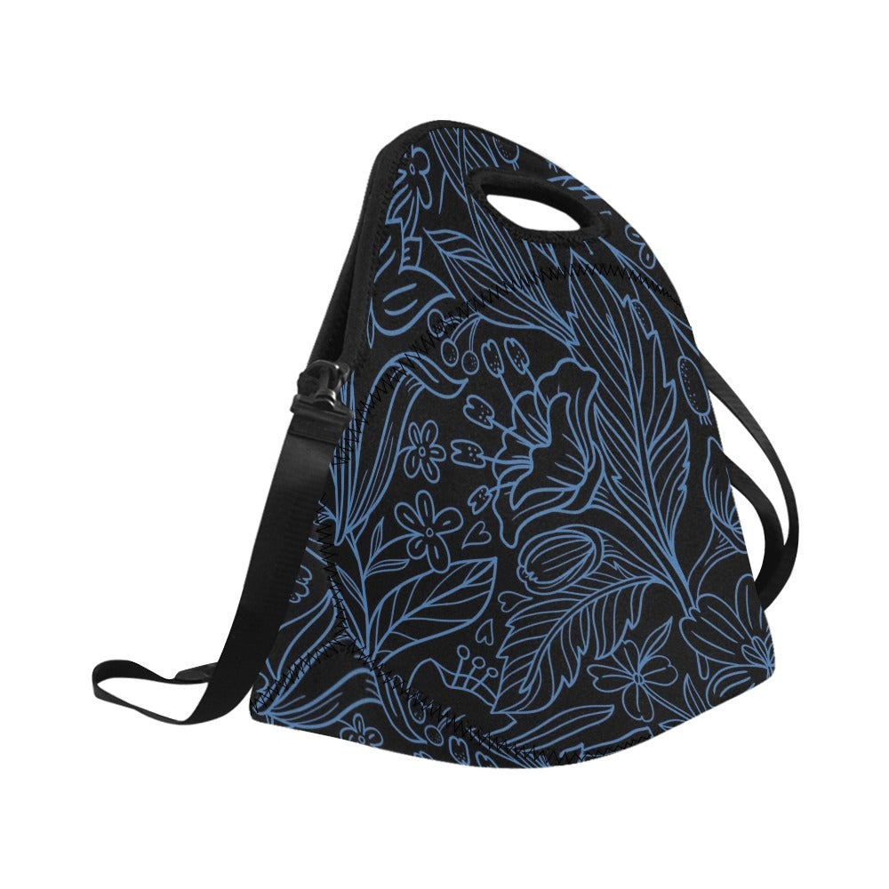 Blue Floral - Neoprene Lunch Bag Neoprene Lunch Bag Printed Offshore