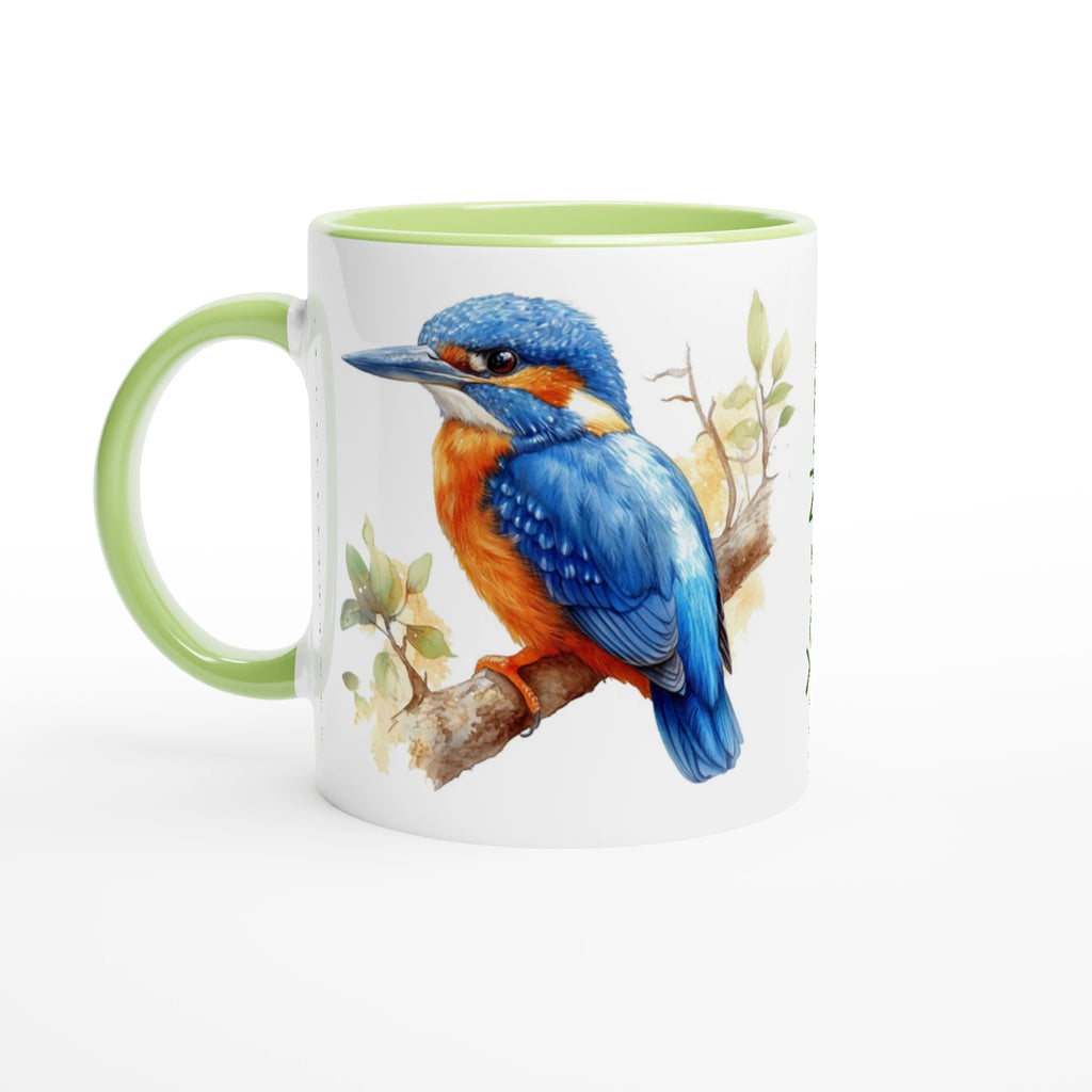 Personalise - Kingfisher, Australian Birds - 11oz Ceramic Mug Ceramic Green Personalised 11oz Mug animal Globally Fulfilled