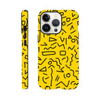 Yellow Black Graphic Squiggle - Apple iPhone Tough case iPhone 13 Pro iPhone Tough Case Globally Fulfilled Retro