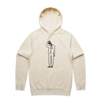 Coffee Brain - Mens Hoodie Ecru Mens Hoodie Coffee Printed In Australia