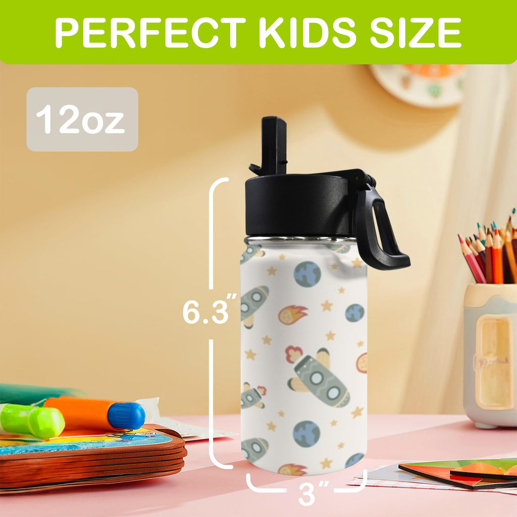 Rockets 12oz Kids Water Bottle with Straw Lid