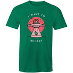 I Want To Be-Leaf, UFO - Mens T-Shirt Kelly Green Mens T-shirt Printed In Australia Sci Fi