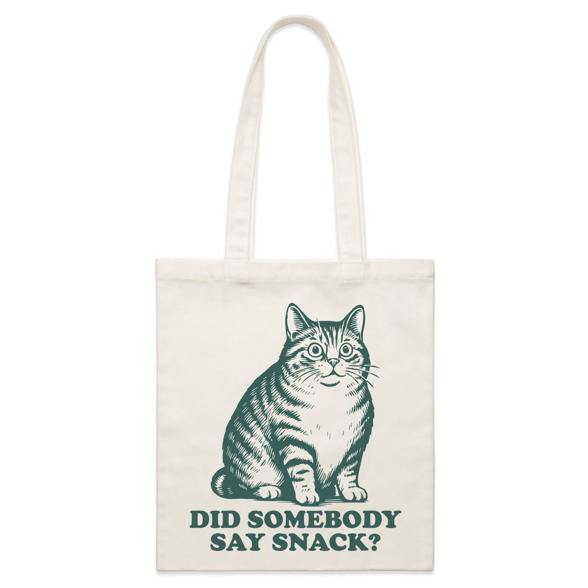 Cat, Did Somebody Say Snack? - Parcel Canvas Tote Bag