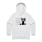 Frazzled Cat, It's Fine, I'm Fine, Everything Is Fine - Womens Hoodie White Marle Womens Hoodie animal Printed In Australia