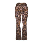 Coffee Beans High Waist Crossover Tummy Control Flare Leggings High Waist Flare Leggings Coffee Printed Offshore