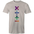 Math Symbols Men's AS Colour T-Shirt Light Grey Mens T-shirt Maths Printed In Australia