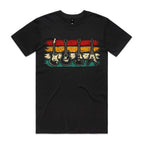 Vintage Guitar Stripes Men's AS Colour T-shirt Black Mens T-shirt Music Printed In Australia