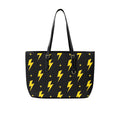 Yellow Lightning - Leather Tote Bag-Large