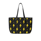 Yellow Lightning - Leather Tote Bag-Large