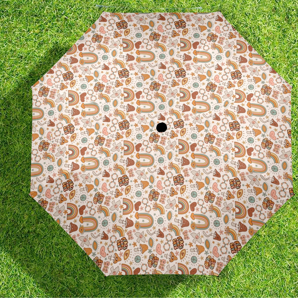 Peace And Love Umbrella Umbrella Printed Offshore Retro