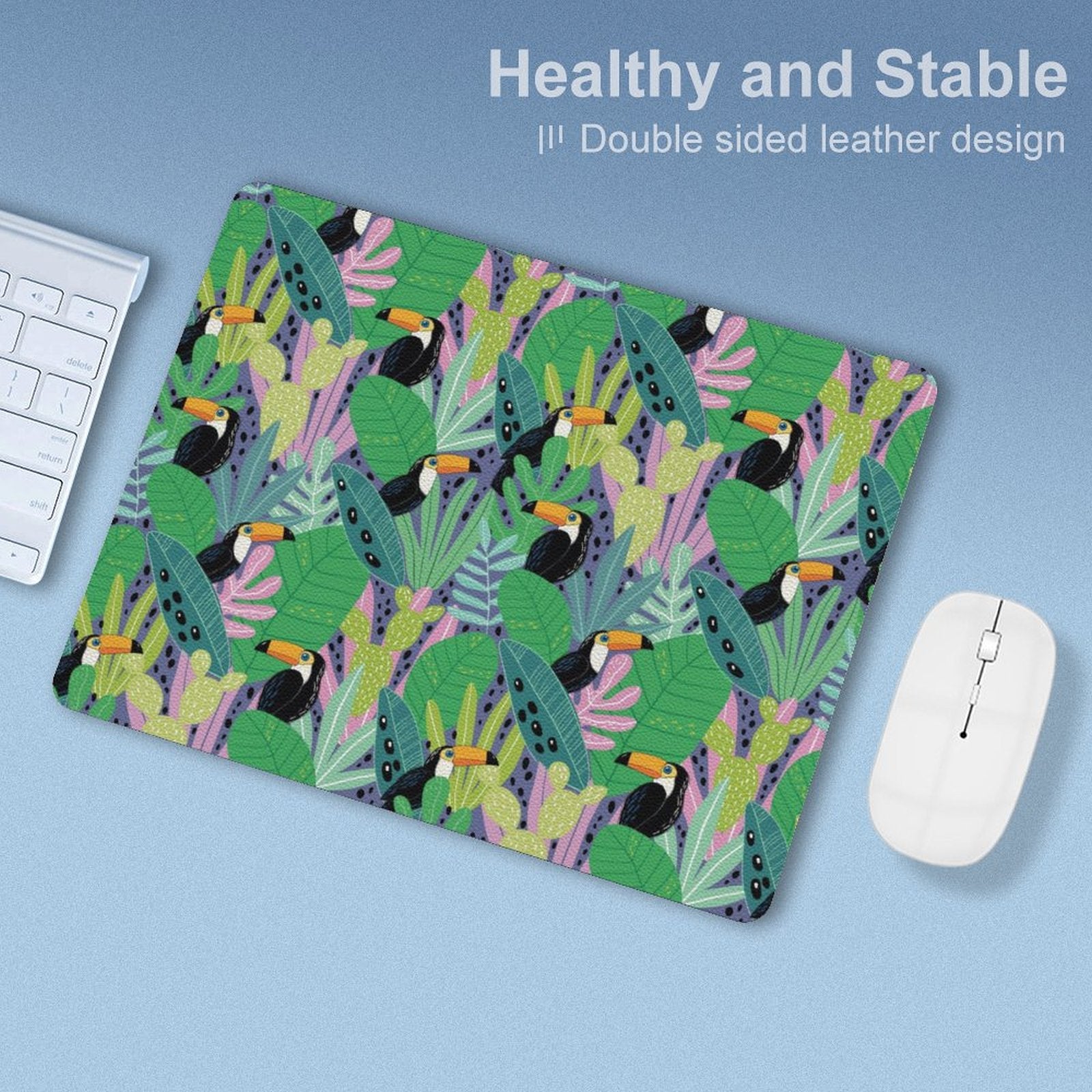 Bright Toucan Leather Mouse Pad Leather Mouse Pad animal Printed Offshore