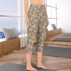Pretty Moths Women's High Waist Pocket Capri Yoga Leggings