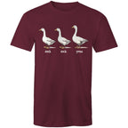 Duck Duck Goose - Mens T-Shirt Burgundy Mens T-shirt animal Games Printed In Australia