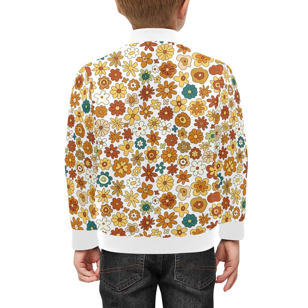 70's Style Floral Kids Bomber Jacket