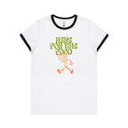 Here For The Food - Women's Ringer Tee White Black Womens Ringer T-shirt Food Printed In Australia