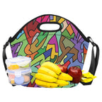 Bright Abstract - Neoprene Lunch Bag Neoprene Lunch Bag Printed Offshore