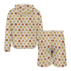 Round Pizzas On White Men's Lightweight Sun Hoodie & Shorts Set Men's Lightweight Sun Hoodie & Shorts Food Printed Offshore