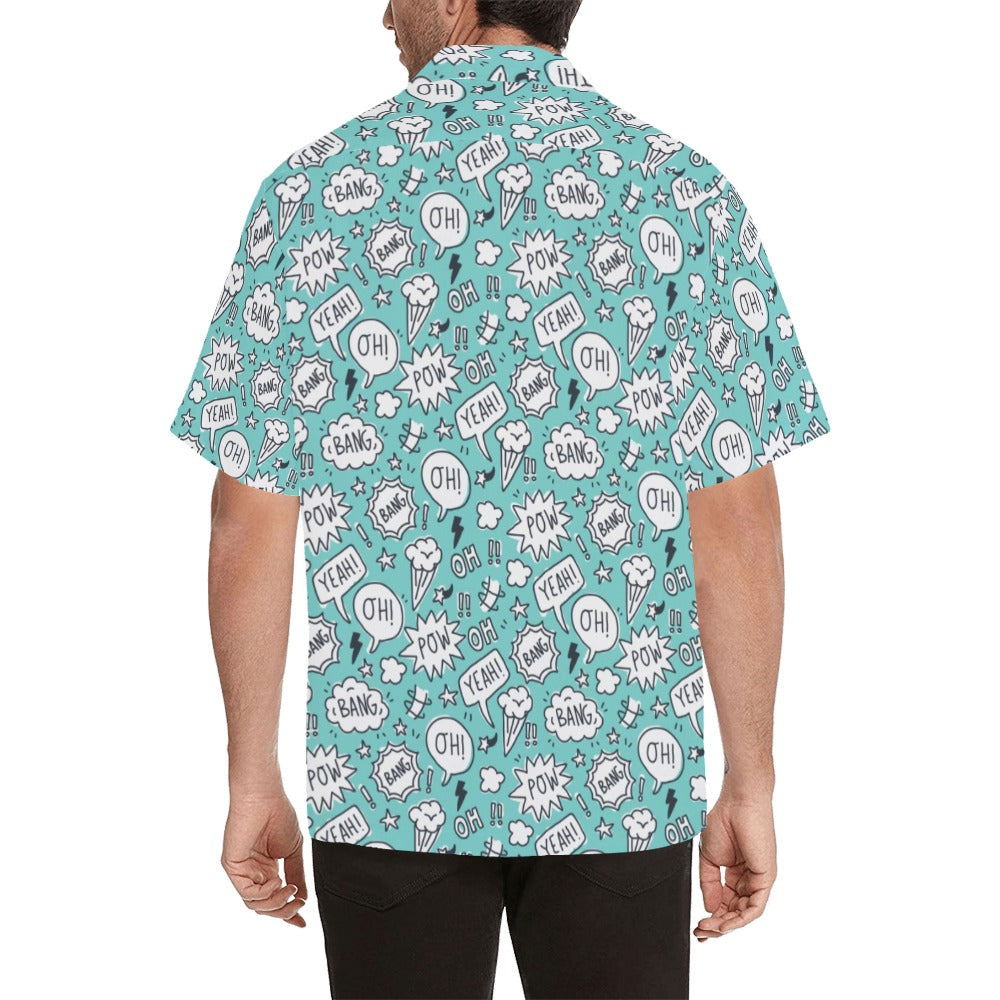 Comic Book Speech Bubbles - Mens Hawaiian Shirt
