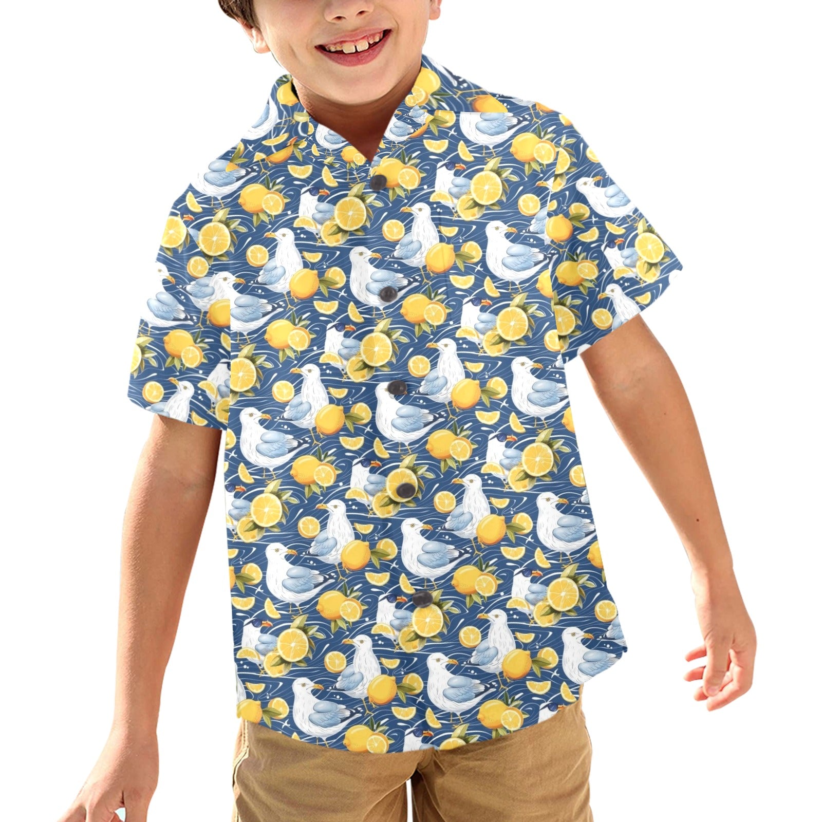 Lemon Seagull Junior Kids Hawaiian Shirt