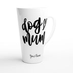 Personalised - Dog Mum - White Latte 17oz Ceramic Mug Personalised Latte Mug animal customise Globally Fulfilled Mum personalise