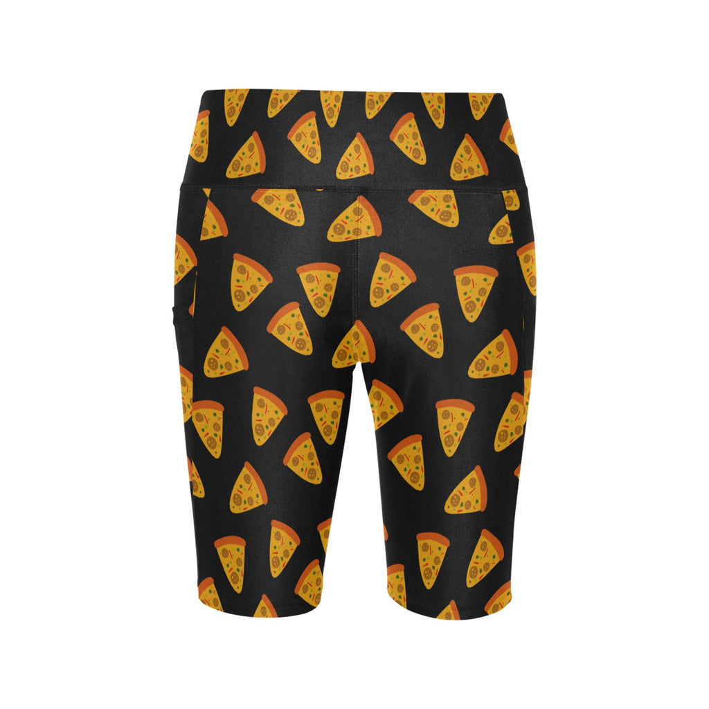 Pizzas Women's Bike Shorts With Side Pockets Women's Bike Shorts Food Printed Offshore