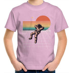 Retro Astronaut - Kids Youth T-Shirt Pink Kids Youth T-shirt Printed In Australia Space