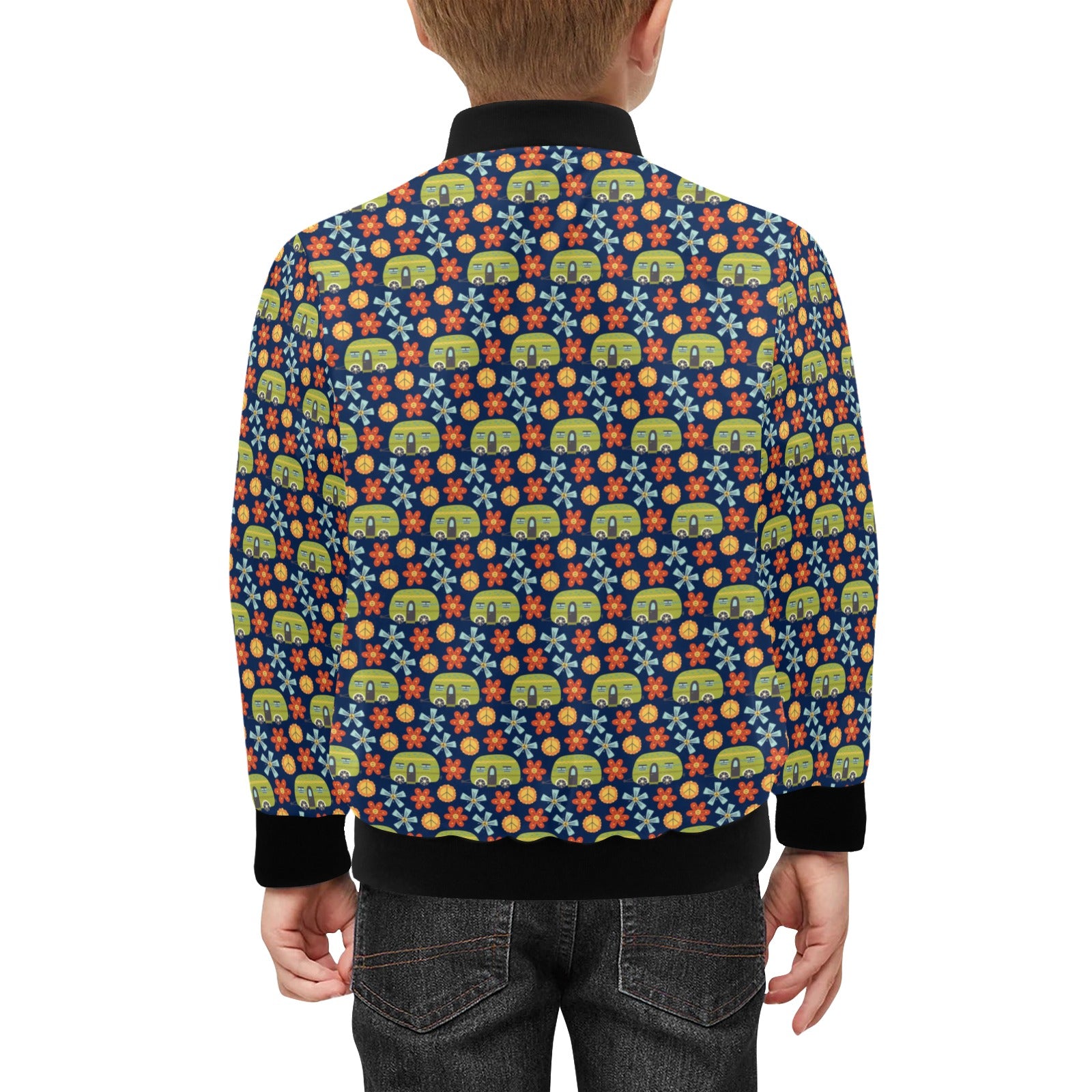 Hippie Caravan Kids Bomber Jacket Kids Bomber Jacket Printed Offshore Retro