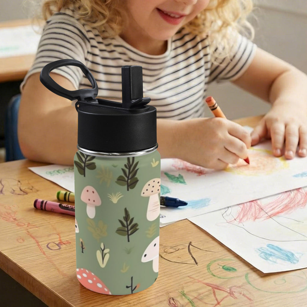 Toadstools 12oz Kids Water Bottle with Straw Lid