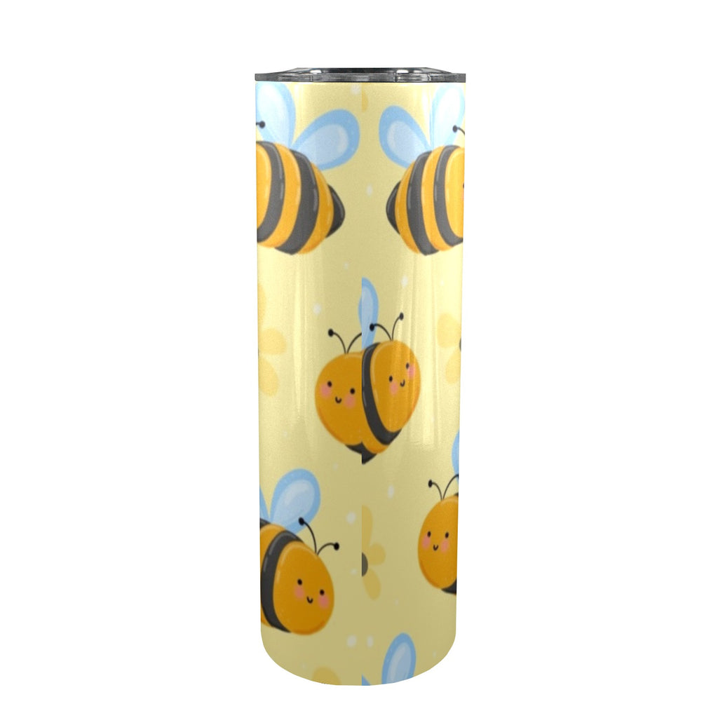 Bright Bees - 20oz Tall Skinny Tumbler with Lid and Straw