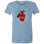 Christmas Coffee - Womens T-shirt Carolina Blue Womens Christmas T-shirt Christmas Printed In Australia