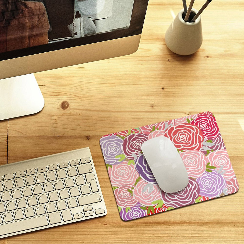Abstract Roses Leather Mouse Pad Leather Mouse Pad Plants Printed Offshore