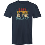 Best Father In The Galaxy - Mens T-Shirt Navy Mens T-shirt Dad Printed In Australia