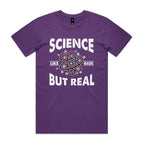 Science, It's Like Magic But Real Men's AS Colour T-shirt Purple Mens T-shirt Printed In Australia Science