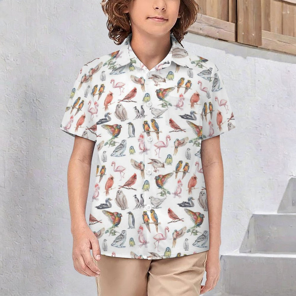 Birds Of A Feather Kids Cotton Short Sleeve Shirt