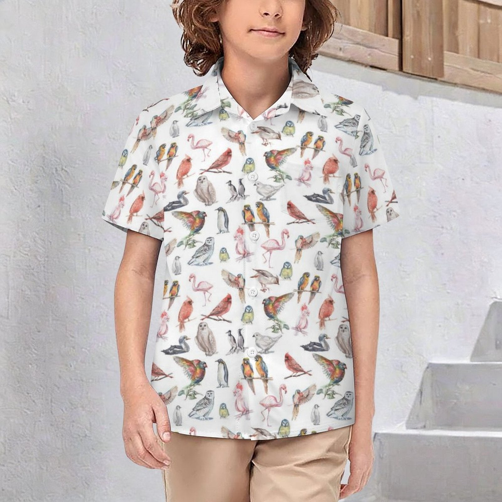 Birds Of A Feather Kids Cotton Short Sleeve Shirt