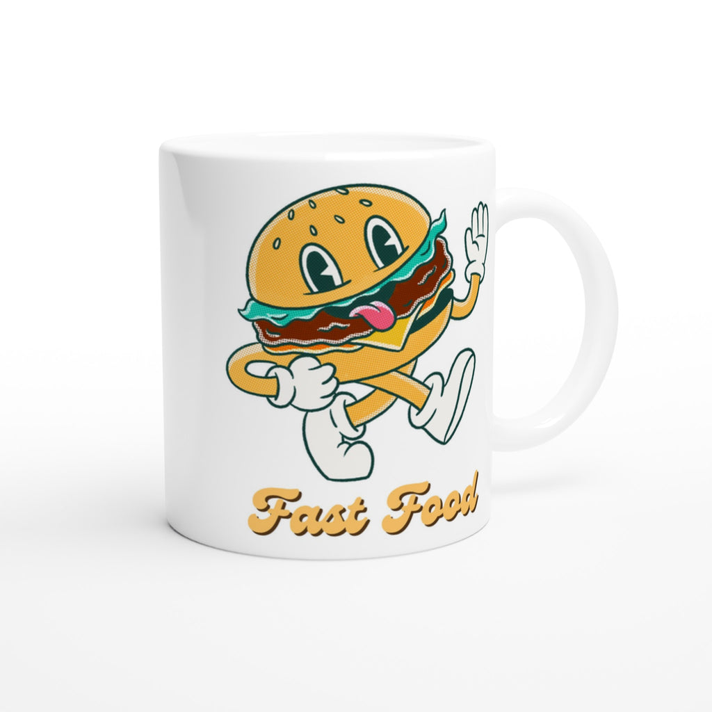 Fast Food White 11oz Ceramic Mug White 11oz Mug food Globally Fulfilled Retro