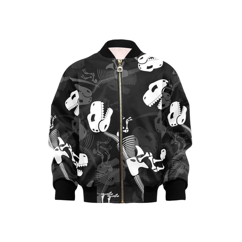 Dinosaur Skeleton Kids Bomber Jacket XL Kids Bomber Jacket animal Printed Offshore